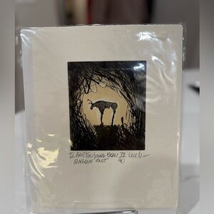 Abstract Art Print with Deer Silhouette